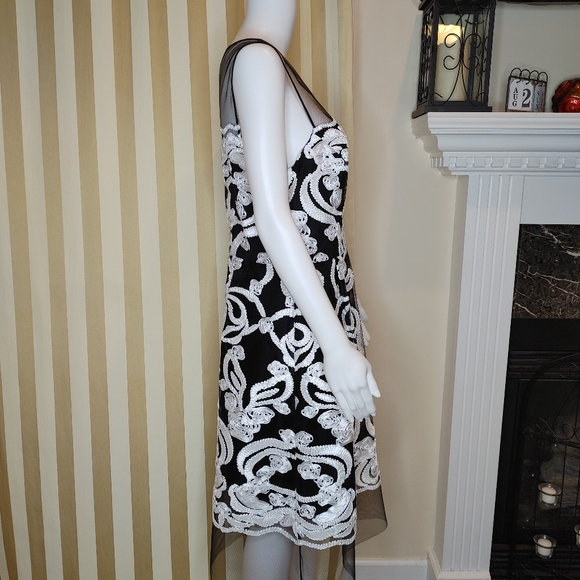 JULIA JORDAN EMBROIDERED ILLUSION COCKTAIL DRESS 12 - Picture 5 of 9